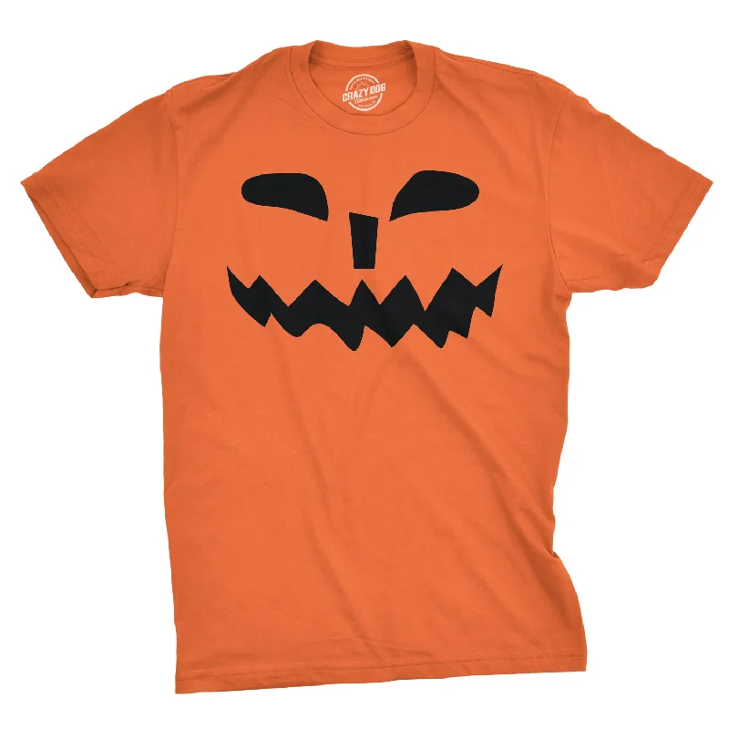 Spikey Teeth Pumpkin Face Men's T Shirt