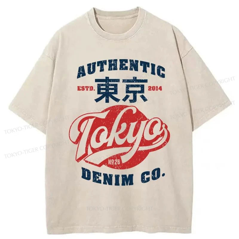 Tokyo-Tiger Retro Japan Tokyo Washed T-Shirt