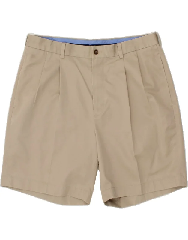 BROOKS BROTHERS Mens Pegged Chino Shorts W36 Large  Beige Cotton