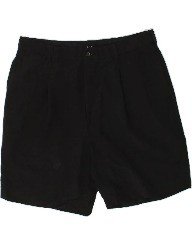 IZOD Mens Chino Shorts W38 XL Black Polyester