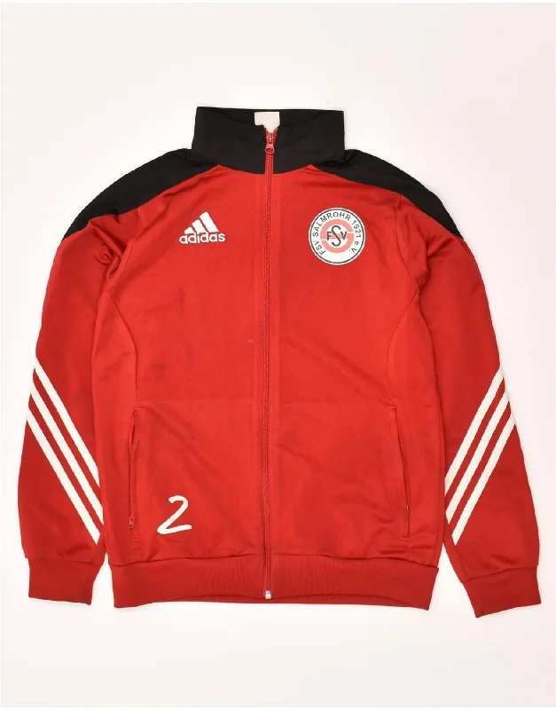 ADIDAS Boys FSV Salmrohr Graphic Tracksuit Top Jacket 13-14 Years XL Red