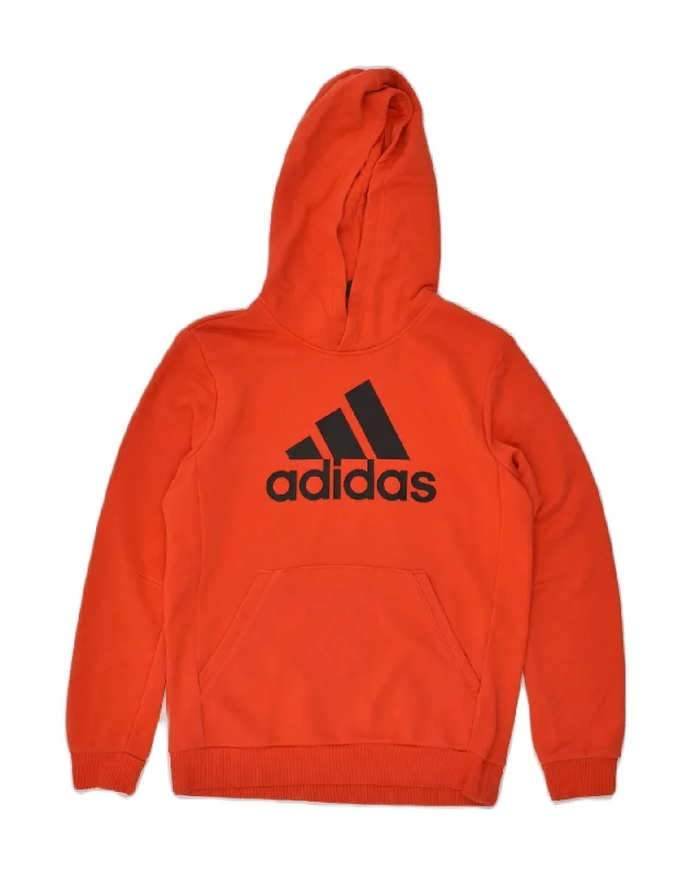 ADIDAS Boys Graphic Hoodie Jumper 11-12 Years Red Cotton