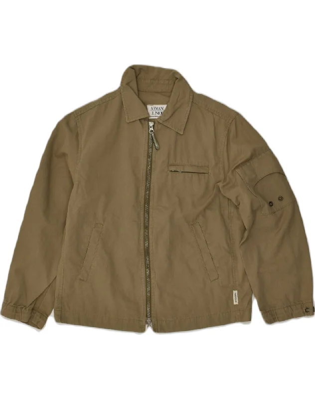 ARMANI JUNIOR Boys Bomber Jacket 11-12 Years Khaki Cotton