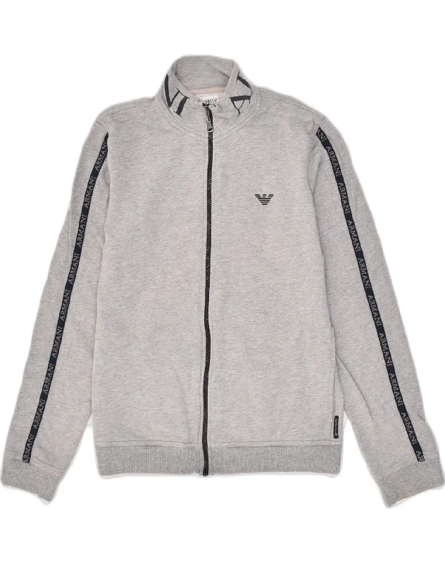 ARMANI TEEN Boys Tracksuit Top Jacket 15-16 Years Grey Cotton