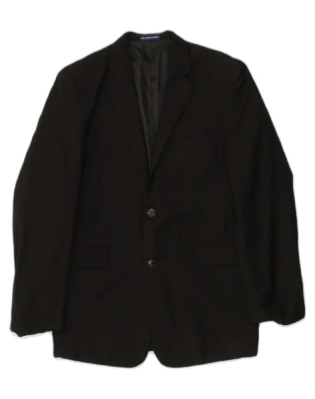 CHAPS Boys 2 Button Blazer Jacket 15-16 Years Black Polyester