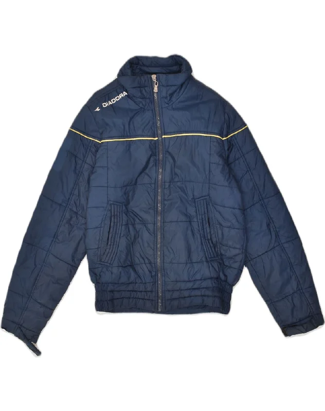 DIADORA Boys Padded Jacket 10-11 Years 2XS Navy Blue Polyester