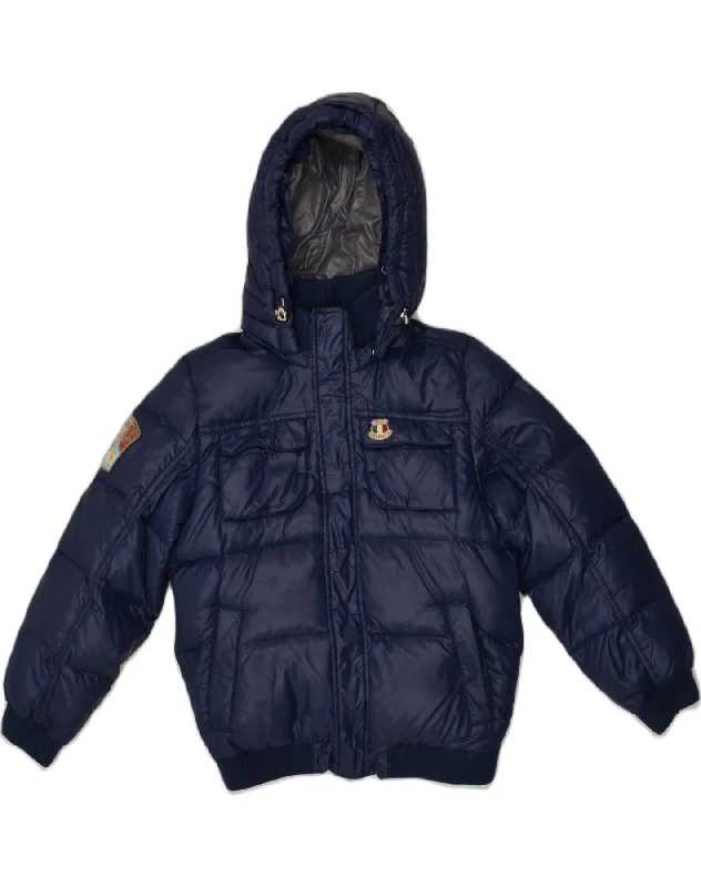 DOLOMITE Boys Hooded Padded Jacket 11-12 Years Navy Blue Polyester