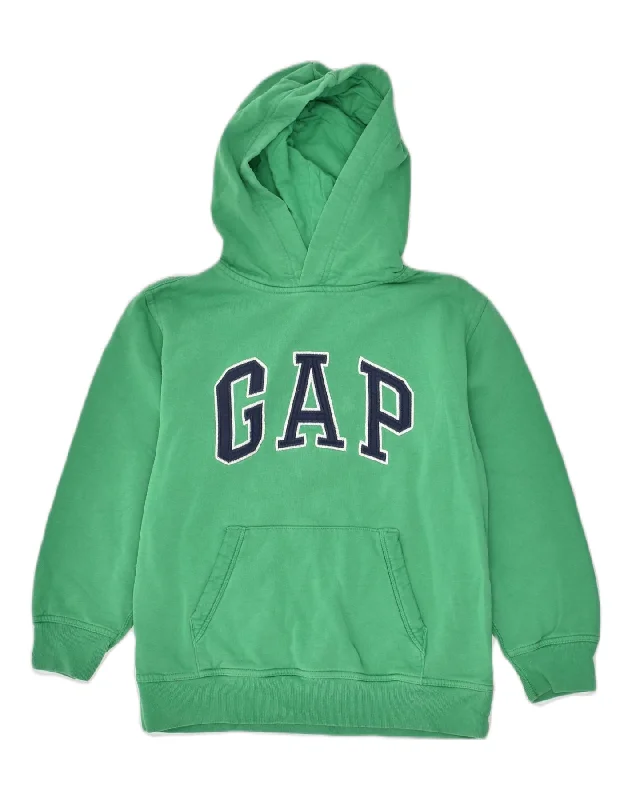 GAP Boys Graphic Hoodie Jumper 10-11 Years Large Green Cotton