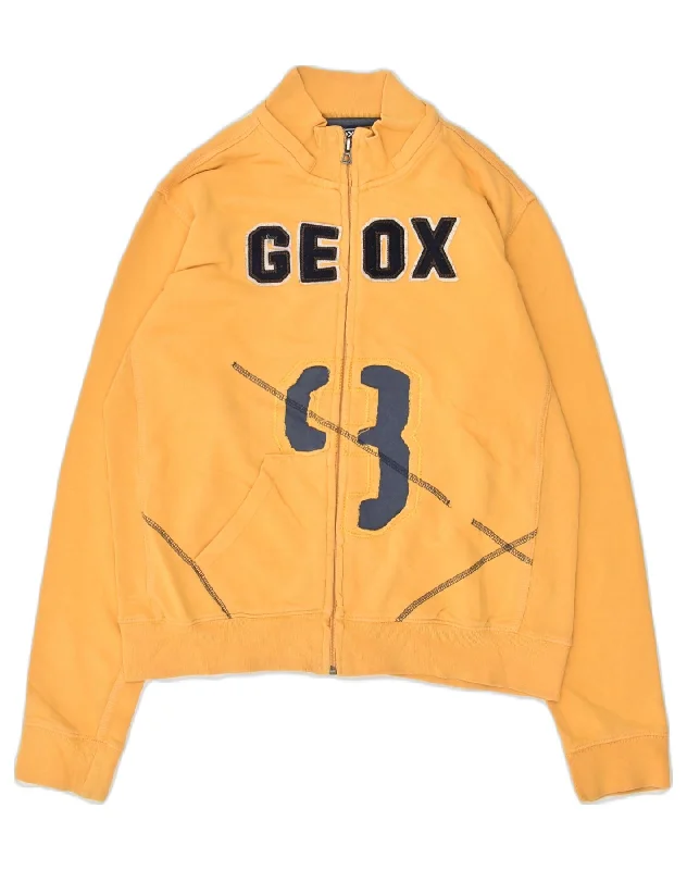 GEOX Boys Graphic Tracksuit Top Jacket 11-12 Years Yellow Cotton