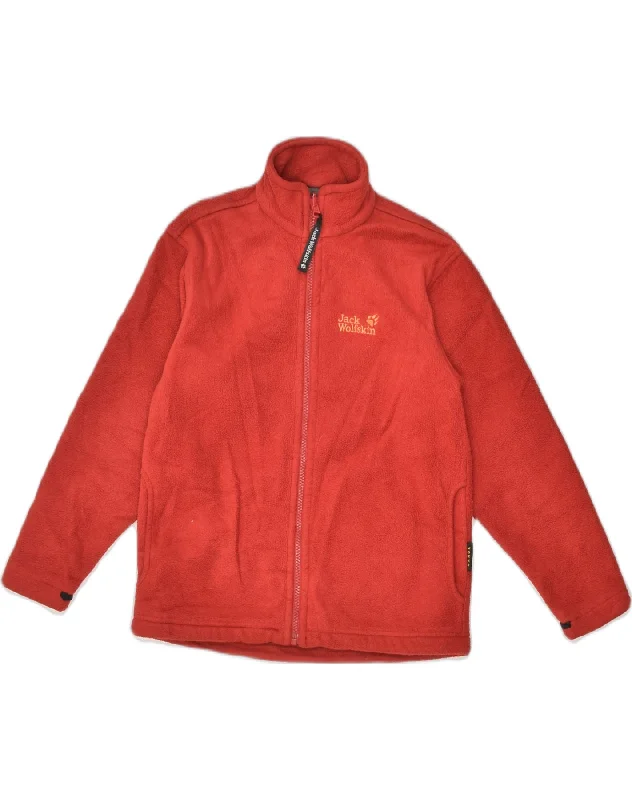 JACK WOLFSKIN Boys Fleece Jacket 9-10 Years Red Polyester