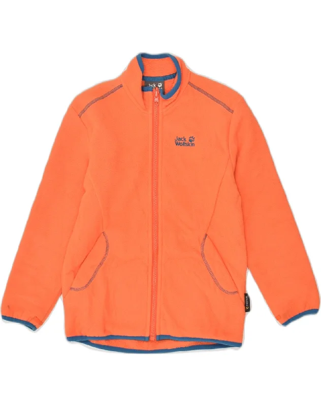 JACK WOLFSKIN Girls Fleece Jacket 7-8 Years Orange Polyester