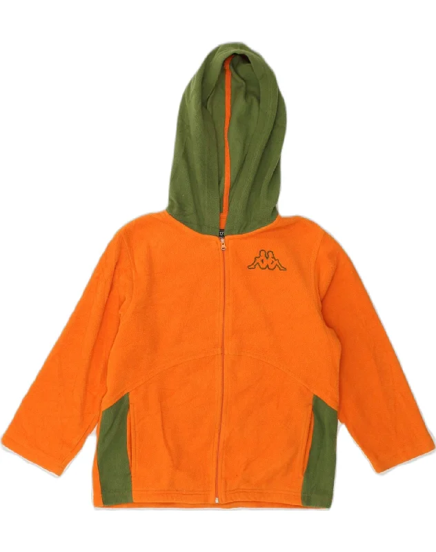 KAPPA Boys Hooded Fleece Jacket 7-8 Years Orange Polyester