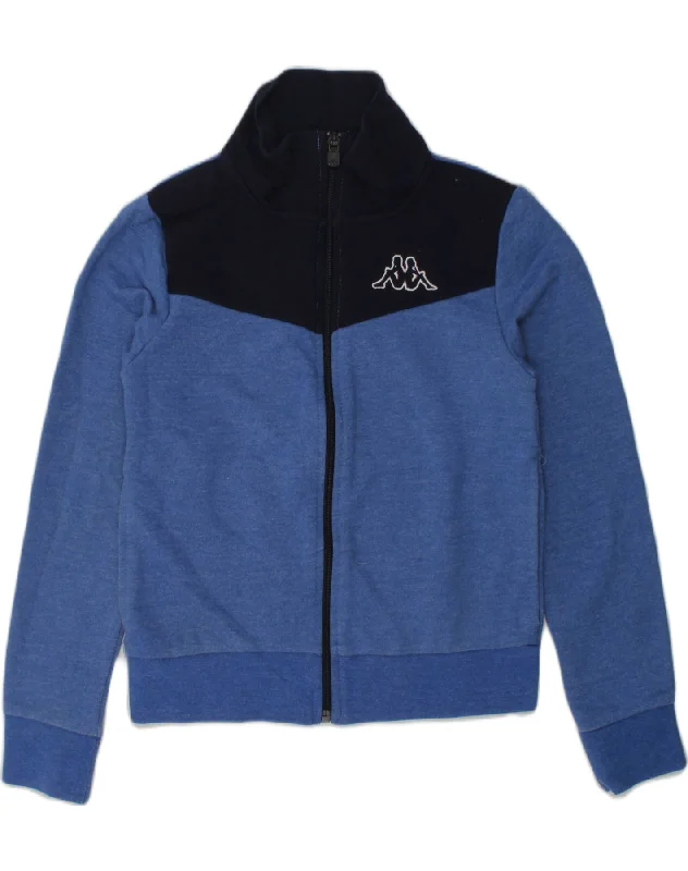 KAPPA Boys Tracksuit Top Jacket 7-8 Years Blue Colourblock Cotton