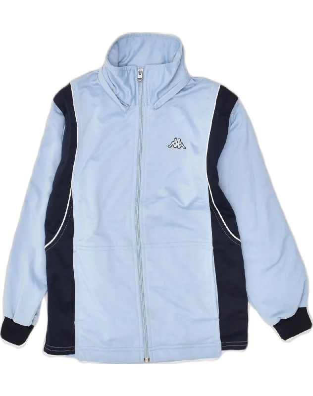 KAPPA Boys Tracksuit Top Jacket 9-10 Years Blue Colourblock Polyester