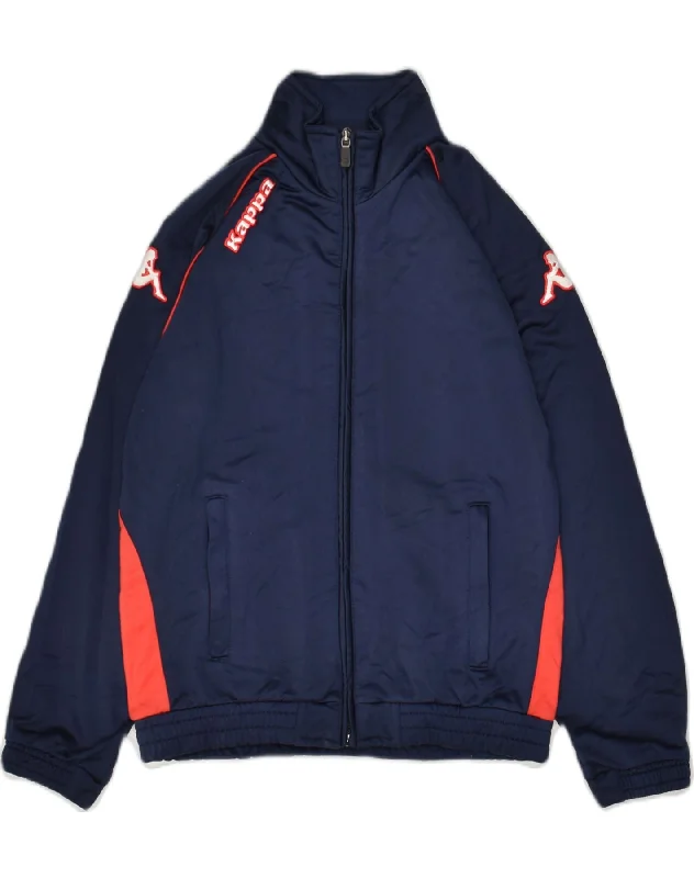 KAPPA Boys Tracksuit Top Jacket 9-10 Years Navy Blue Polyester