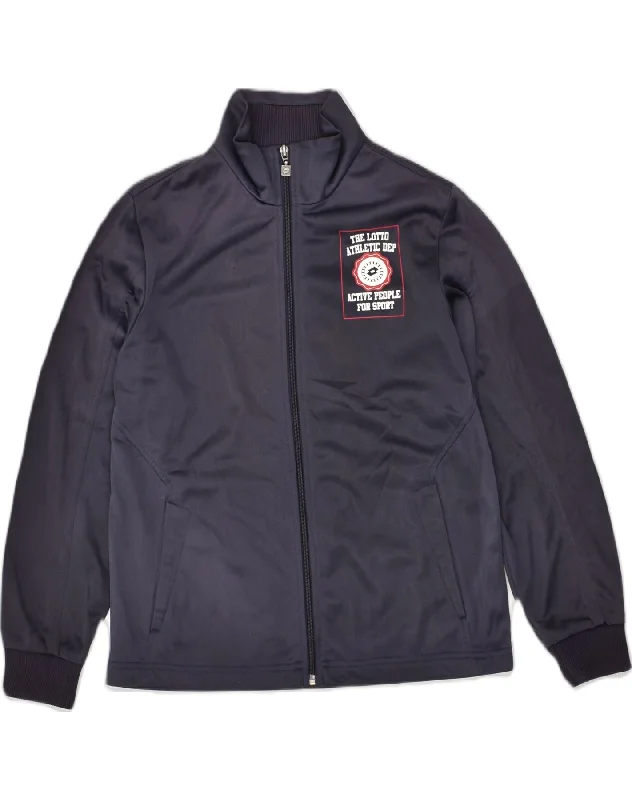 LOTTO Boys Tracksuit Top Jacket 11-12 Years Navy Blue Polyester