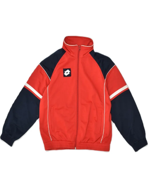 LOTTO Boys Tracksuit Top Jacket 11-12 Years Red Colourblock Polyester