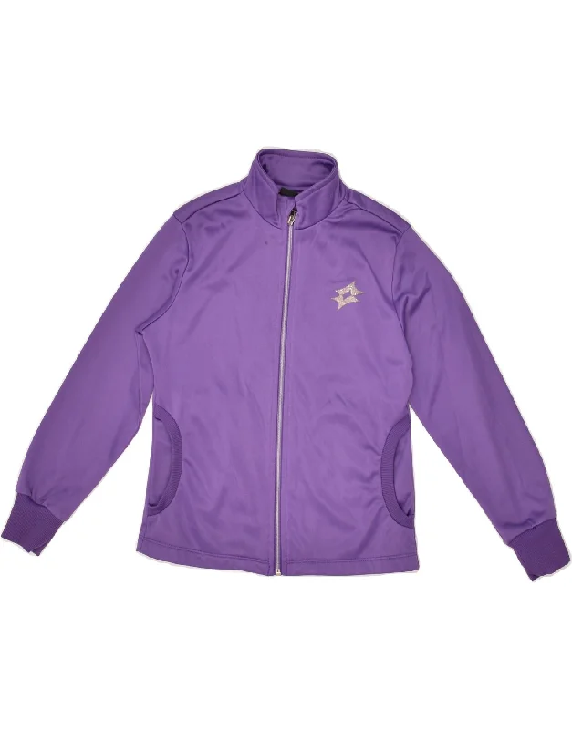 LOTTO Girls Tracksuit Top Jacket 5-6 Years XS Purple Polyester