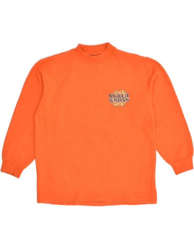 MAUI AND SONS Boys Graphic Sweatshirt Jumper 7-8 Years Orange Cotton