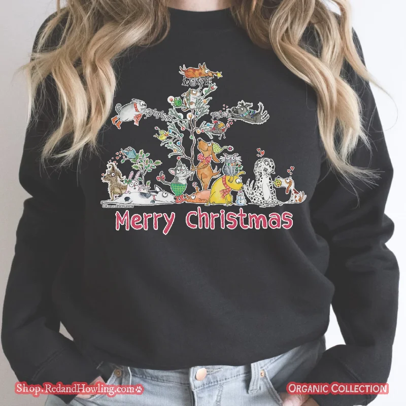 Merry Christmas: Love Kindness Peace Organic Crew Neck Sweatshirt