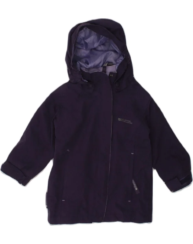 MOUNTAIN WAREHOUSE Girls Hooded Rain Jacket 2-3 Years Purple Polyester