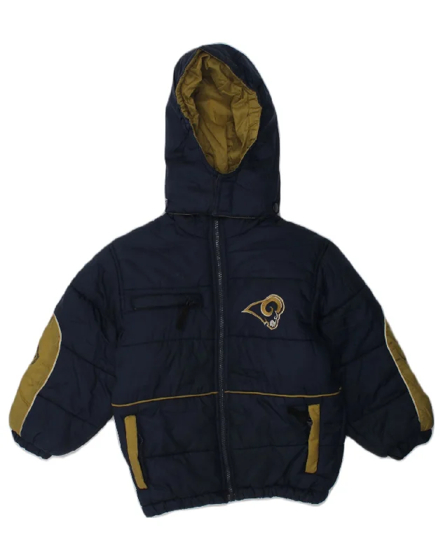 NFL Boys Hooded Padded Jacket 5-6 Years Navy Blue Nylon