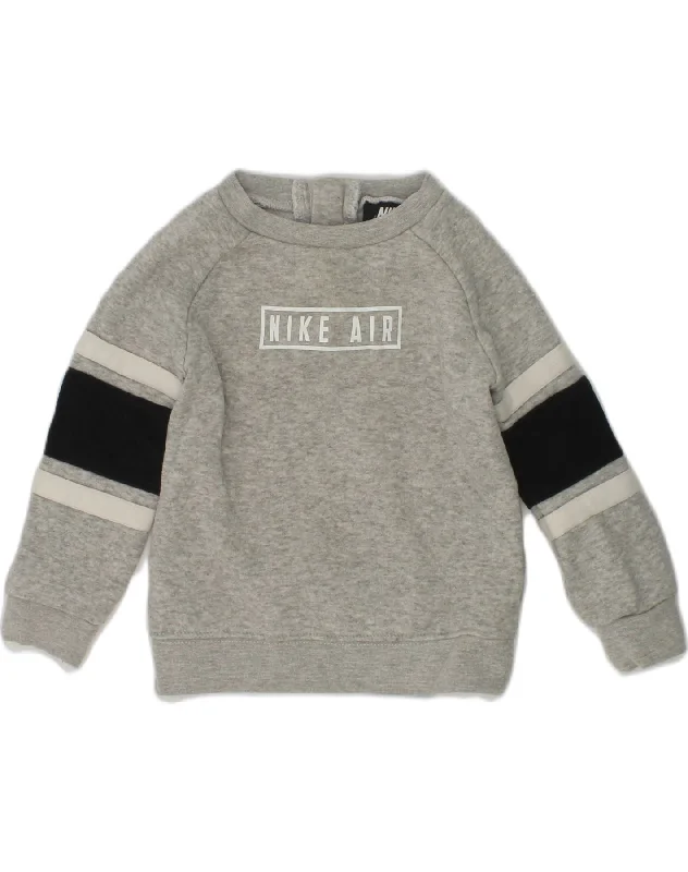 NIKE Baby Boys Graphic Sweatshirt Jumper 12-18 Months Grey