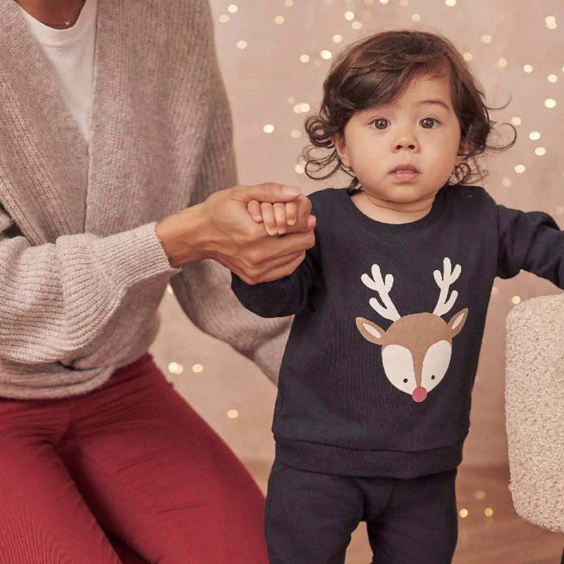 Organic Cotton Reindeer Sweatshirt & Joggers Outfit