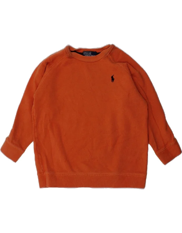 POLO RALPH LAUREN Boys Sweatshirt Jumper 2-3 Years Orange Cotton