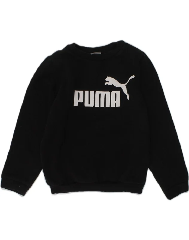 PUMA Boys Graphic Sweatshirt Jumper 3-4 Years Black Cotton