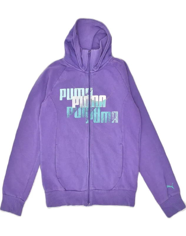 PUMA Boys Graphic Tracksuit Top Jacket 13-14 Years  Purple Cotton