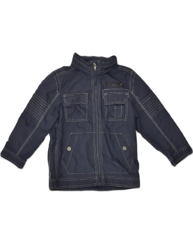 S.OLIVER Boys Hooded Rain Jacket 6-7 Years Navy Blue Polyester