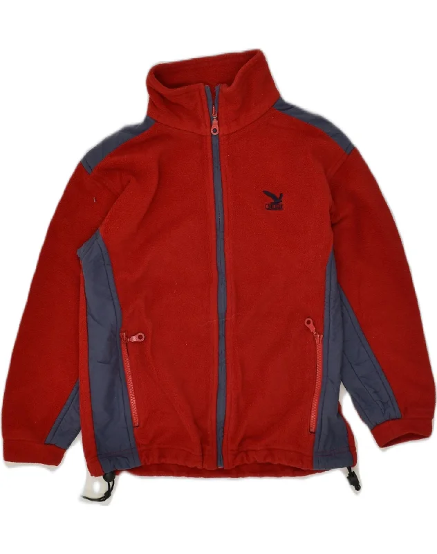 SALEWA Girls Fleece Jacket 6-7 Years Small  Red Colourblock Polyester