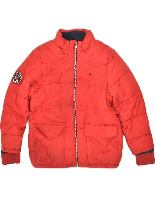 TOMMY HILFIGER Boys Padded Jacket 14-15 Years Large  Red