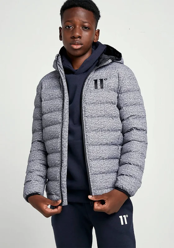 11 Degrees Boys Space Puffer Jacket, Grey Marl