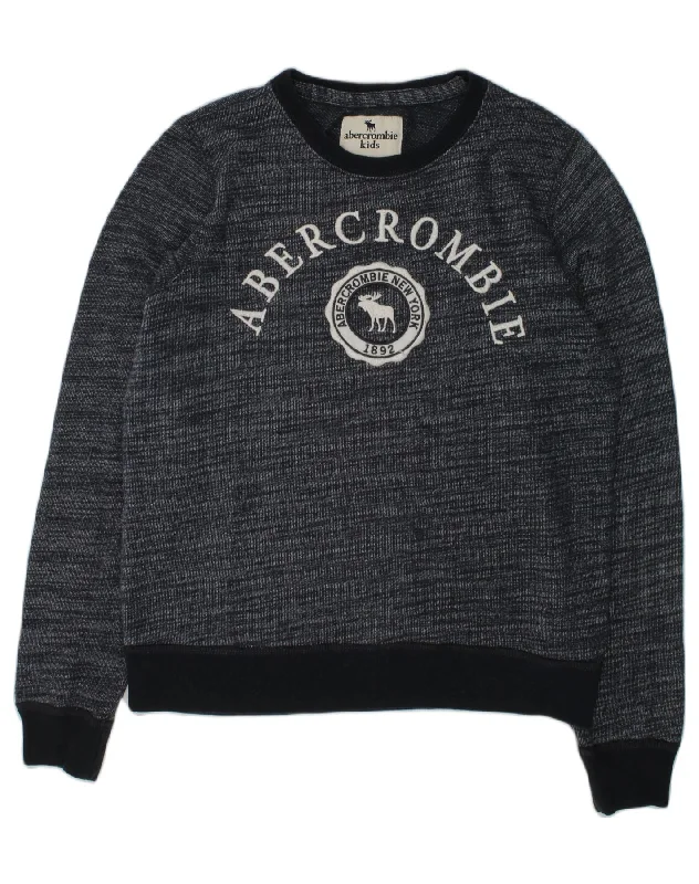 ABERCROMBIE & FITCH Boys Graphic Sweatshirt Jumper 13-14 Years Navy Blue