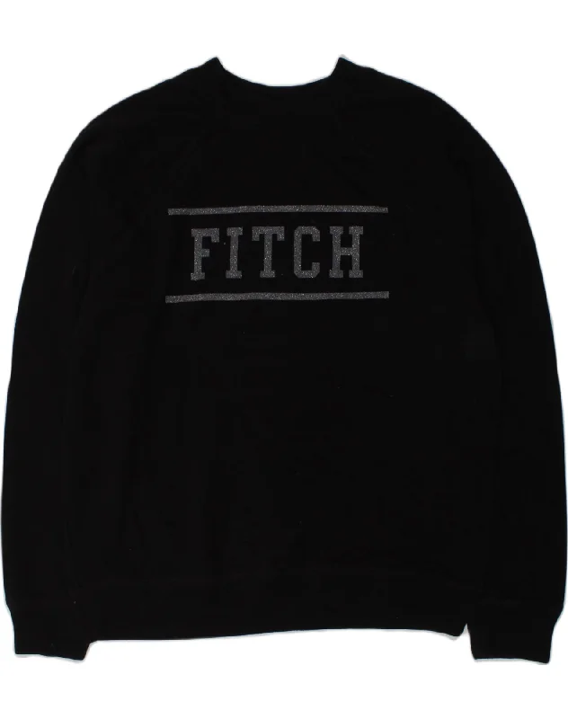 ABERCROMBIE & FITCH Girls Sweatshirt Jumper 11-12 Years Large   Black