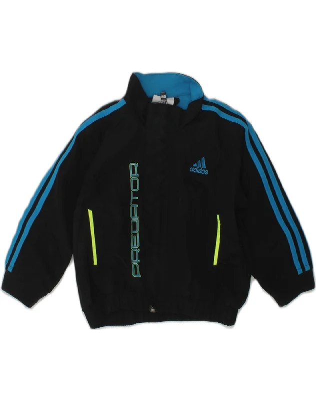 ADIDAS Baby Boys Graphic Tracksuit Top Jacket 6-9 Months Black Polyester