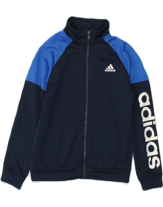 ADIDAS Boys Graphic Tracksuit Top Jacket 11-12 Years  Navy Blue