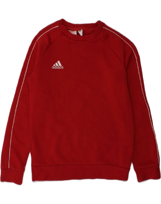 ADIDAS Boys Sweatshirt Jumper 9-10 Years Red Cotton