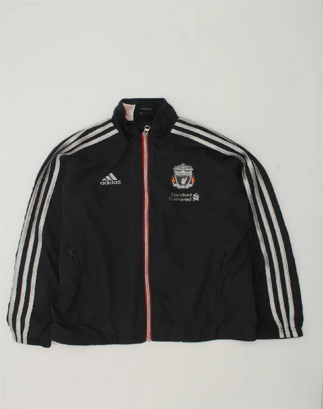 ADIDAS Boys Tracksuit Top Jacket 9-10 Years Grey Polyester