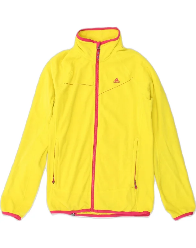 ADIDAS Girls Fleece Jacket 13-14 Years  Yellow Polyester