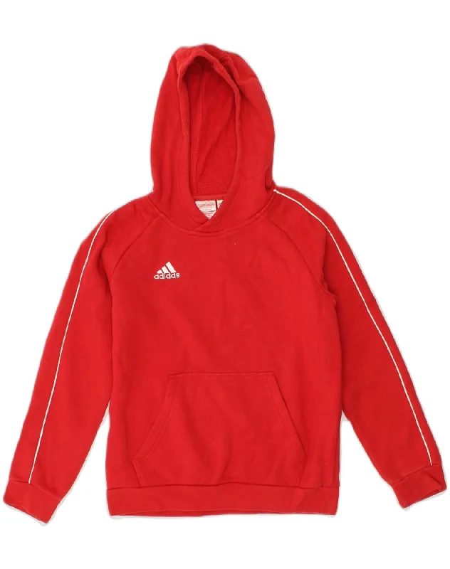 ADIDAS Girls Hoodie Jumper 11-12 Years Red Cotton