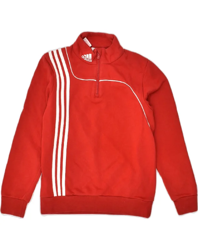 ADIDAS Girls Sweatshirt Jumper 11-12 Years Red Cotton