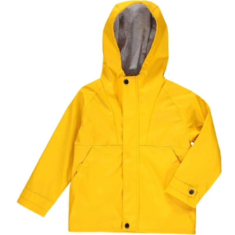 Boys Splash Raincoat Jacket In Gold