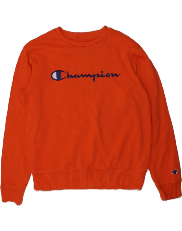 CHAMPION Boys Graphic Sweatshirt Jumper 14-15 Years Large Red Cotton