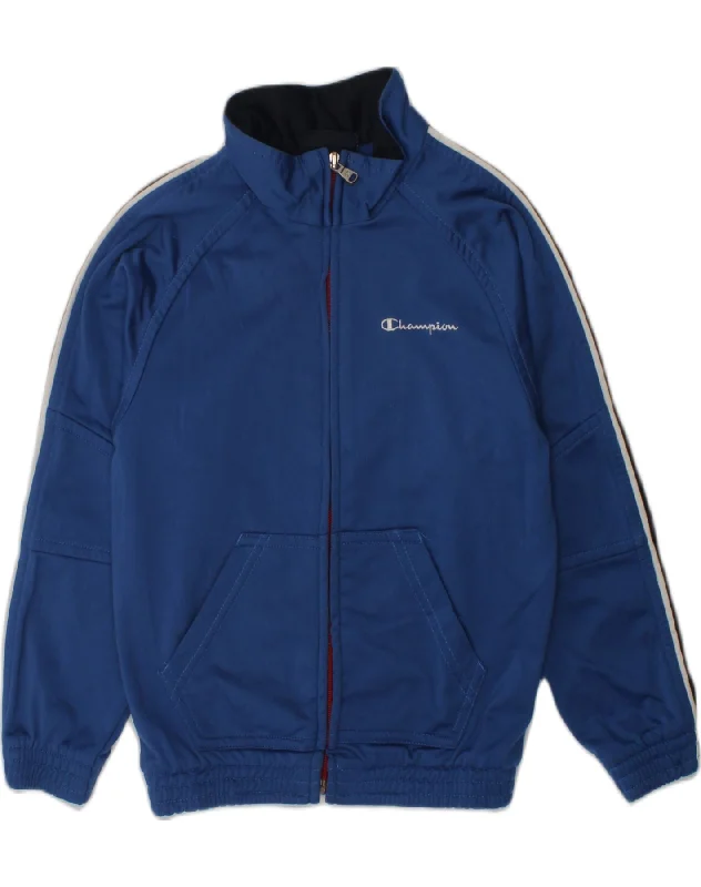 CHAMPION Boys Tracksuit Top Jacket 5-6 Years XS Blue Polyester