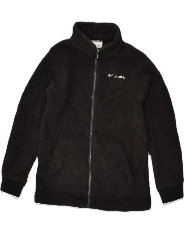 COLUMBIA Boys Fleece Jacket 10-11 Years Medium  Black Polyester