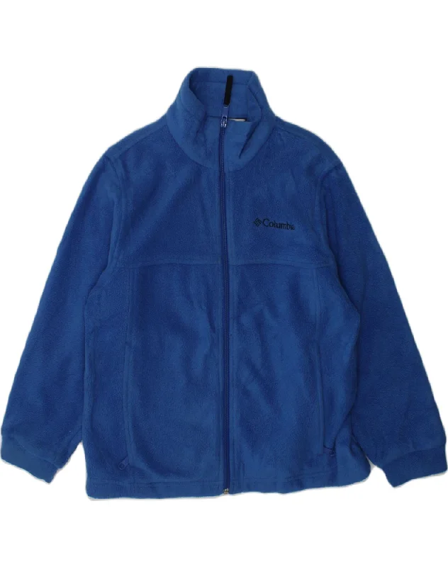 COLUMBIA Boys Fleece Jacket 7-8 Years Blue Polyester