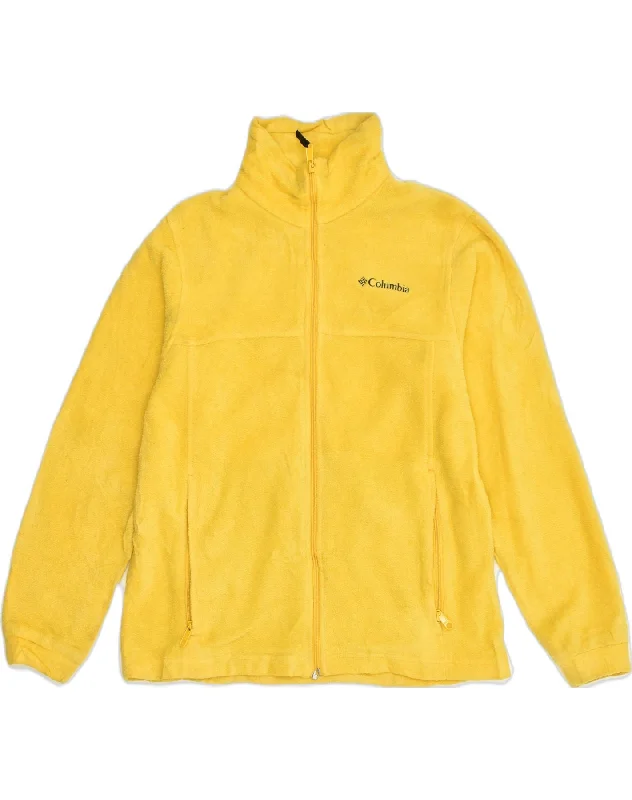 COLUMBIA Girls Fleece Jacket 14-15 Years Yellow Polyester